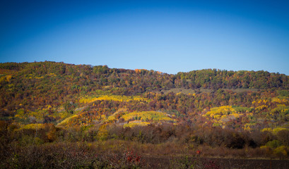 Colorful autumn in the mountains and valleys