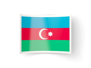 Bent icon with flag of azerbaijan