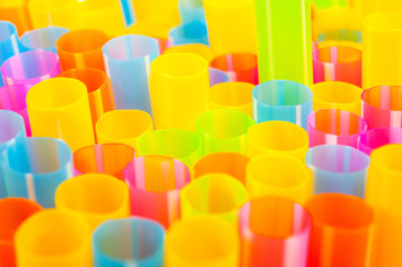 Colorful plastic straws