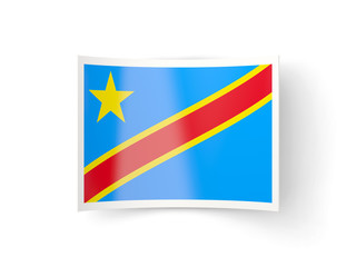 Bent icon with flag of democratic republic of the congo