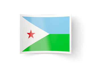 Bent icon with flag of djibouti