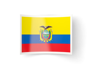 Naklejka premium Bent icon with flag of ecuador