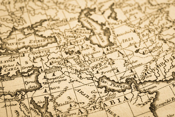 Obraz premium アンティークの世界地図 アラビア半島