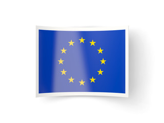 Bent icon with flag of european union