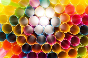 Colorful plastic straws