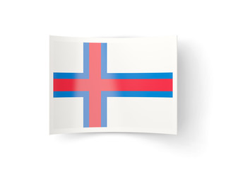 Obraz premium Bent icon with flag of faroe islands