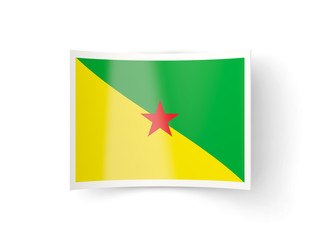 Bent icon with flag of french guiana