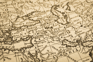 アンティークの世界地図　中東地域