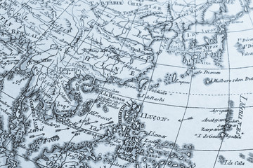 Fototapeta premium アンティークの世界地図 アジア