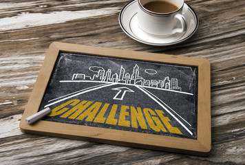 challenge concept on the road