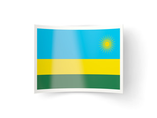 Bent icon with flag of rwanda