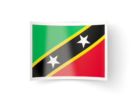 Bent icon with flag of saint kitts and nevis