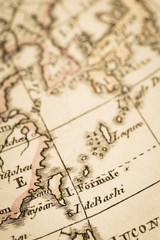 アンティークの世界地図　台湾と琉球　