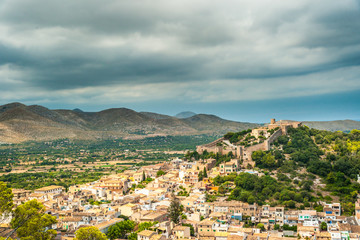 Fototapeta premium Capdepera castle on green hill in Mallorca 