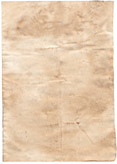 Old blank antique paper on white background