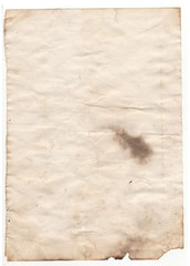 Old blank antique paper on white background