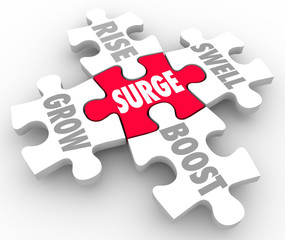 Surge Puzzle Pieces Rise Grow Boost Swell