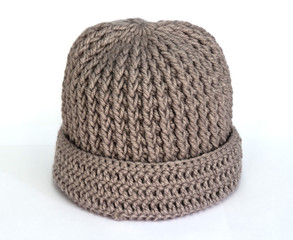 Hats Knitting Handmade on white background