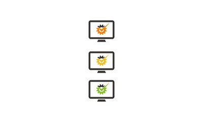 Fototapeta premium Pc Repairing Logo cervice ok