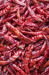 Dried red chili background texture, background pattern