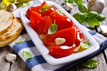Appetizer with pepper and garlic