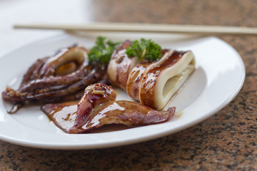 Whole Cooked Squid Calamari