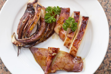 Whole Cooked Squid Calamari
