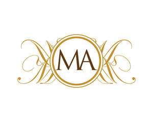 MA Luxury Ornament Initial Logo