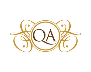 Obraz premium QA Luxury Ornament Initial Logo