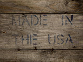 MADE IN THE USA Stamped on Wood