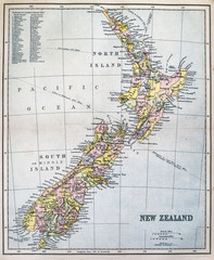 Victorian-era map of New Zealand