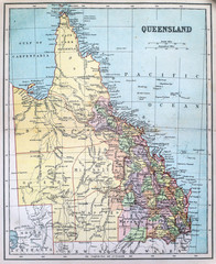 19th Century map of Queensland