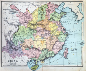 Fototapeta na wymiar !9th Century map if China