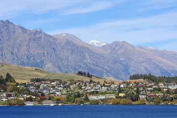 Fototapeta na wymiar Queenstown by lake Wakatipu, New Zealand 
