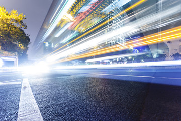 Guangzhou city road, light trails