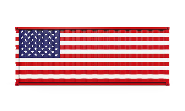 Container with United States Flag