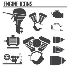 engine icons set vector illustration.