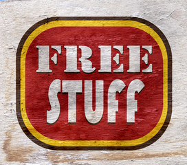 frees stuff sign on wood texture