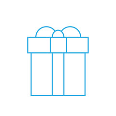 Gift Box Thin Line Minimalistic Hand Draw Logo Present Outline