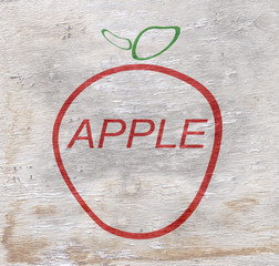 apple design with wood grain texture