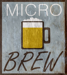 micro brew beer design with wood grain texture