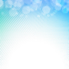 Vector halftone mosaic with sun flares and bokeh