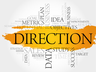Fototapeta premium Direction word cloud, business concept