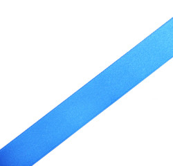 Blue satin ribbon isolated on white