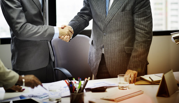 Business People Handshake Greeting Deal Concept