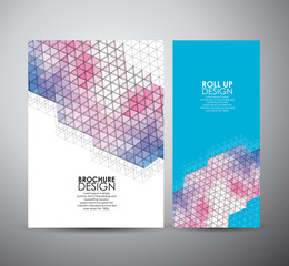 Abstract brochure triangle pattern with shadow. Geometric abstract texture. business design template or roll up. Vector illustration