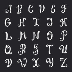 Hand drawn vector alphabet.