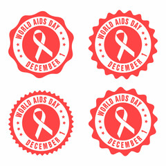 Vector World Aids Day December 1 stamp 