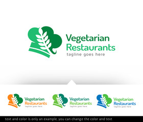 Vegetarian Restaurant Logo Template Vector Design 