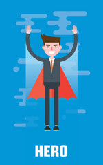modern design flat character hero vector illustration